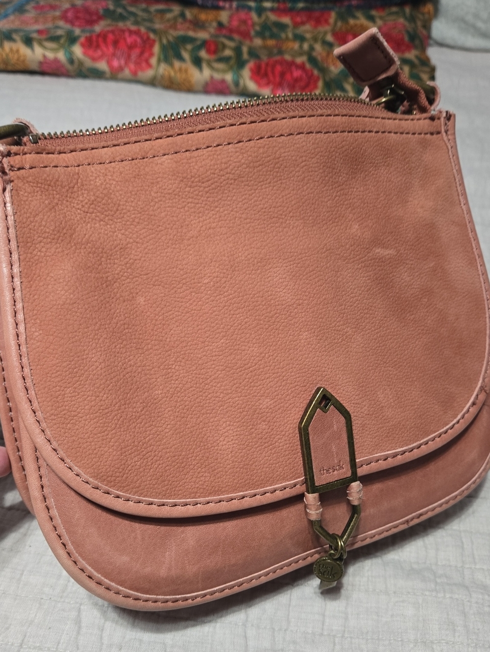 The Sak Dusty Rose Leather Crossbody Bag